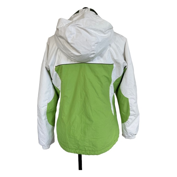 Columbia Women’s Winter Hooded Jacket Waterproof  Green & White Size Medium - Picture 4 of 16
